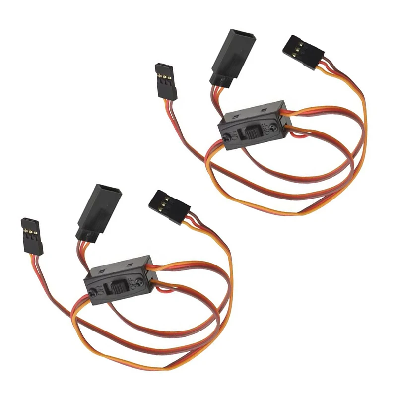 2PCS Power Switch RC Servo Switch Harness Wire JR male To JR male with FUTABA Female 22awg 200mm