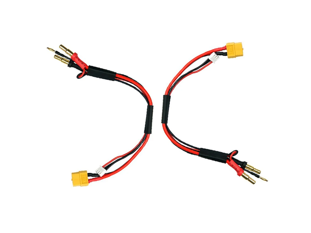 New 1/2 Pcs XT60 Female Charging Cable  for 2s Lipo Battery Car with 4mm/ 5mm Gold Connector Plug Adapter 14awg 20cm