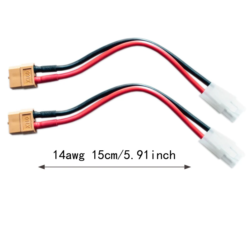 2Pcs Tamiya Male Connector to XT60 Female Plug Adapter Charge Cable Lead Wire 14awg 15cm/30cm for ISDT Style Chargers